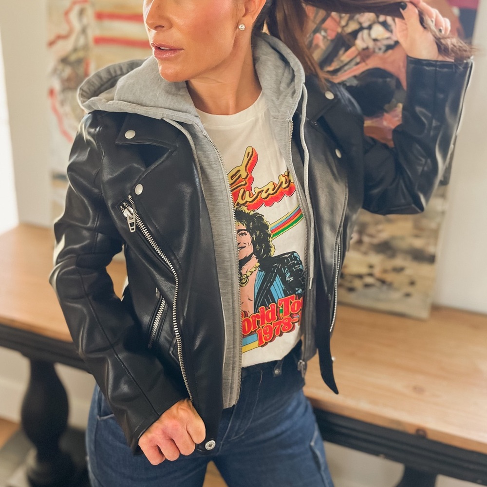 Blank NYC Black Faux Leather Moto Jacket - Picture 2 of 7